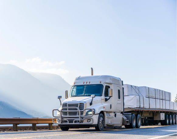 VertexSNS dispatched semi truck on a US highway